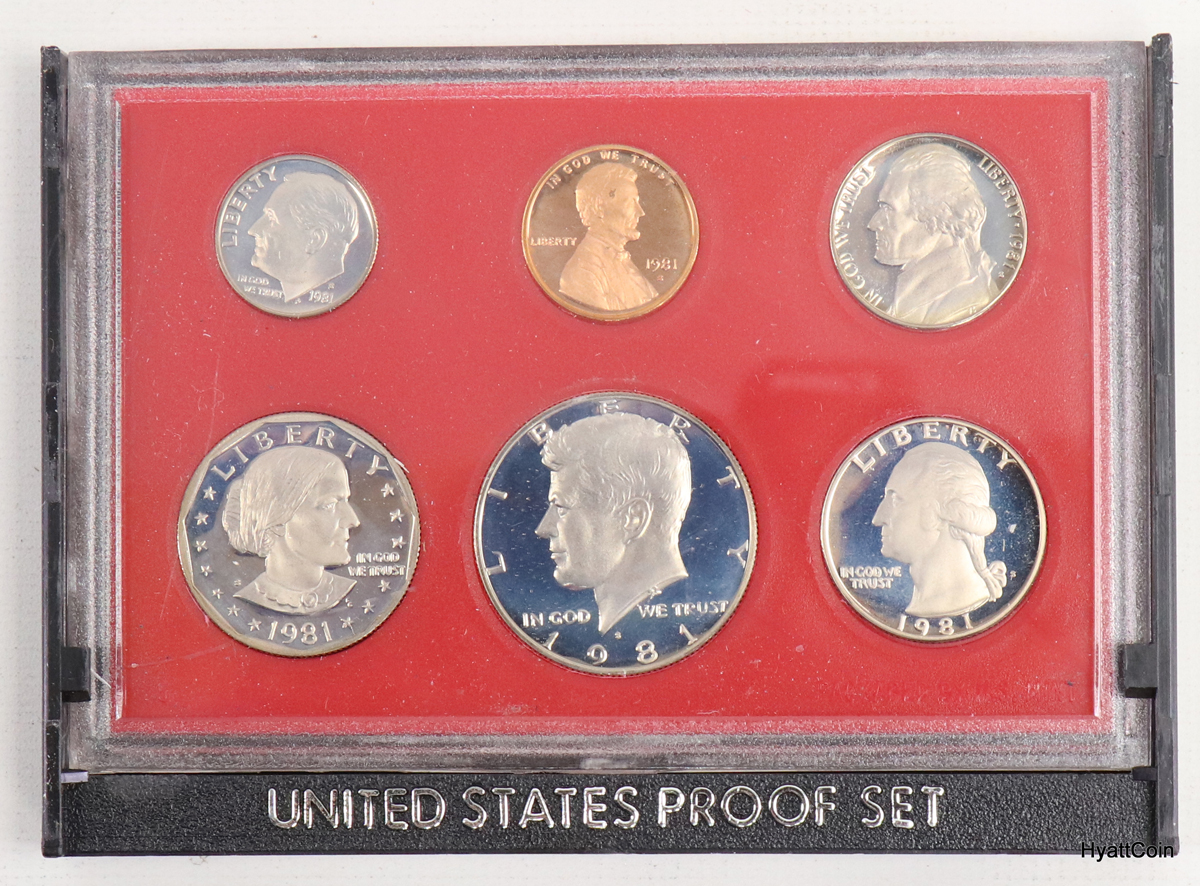 1981 Type 2 U.S. Mint Proof Set in Mint Box - Hyatt Coins