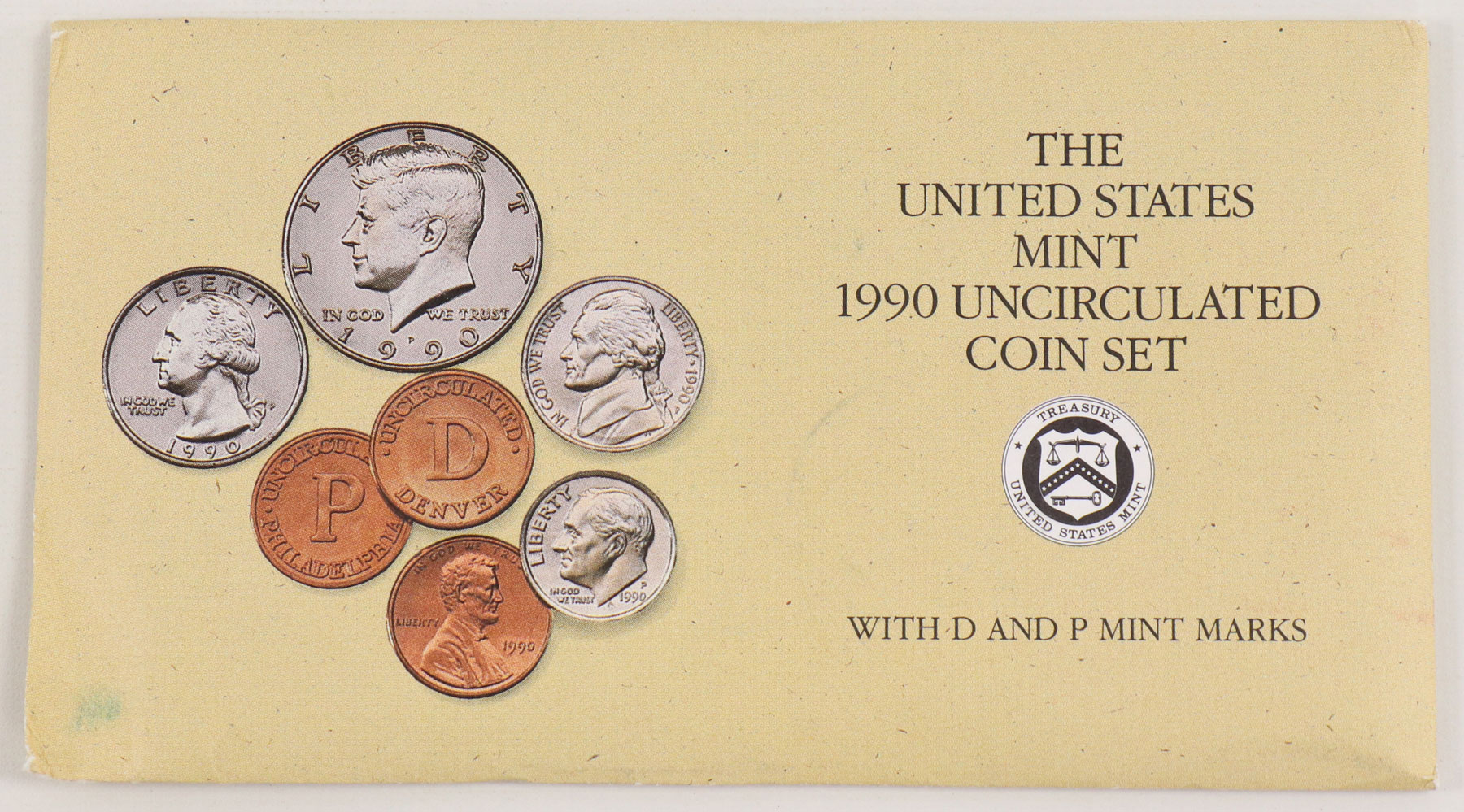 Mint coin. Mint Set 1964. Бумажный конверт с сертификатом набор монет США.