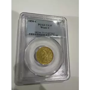 1850-C $5 Weak C