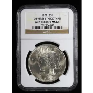 1922 OBVERSE STRUCK THRU