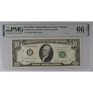 $10 1969 Treasury seal. Small Size $10 Federal Reserve Notes 2018-F (2)